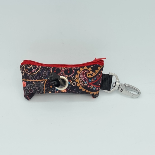 Kotbeutelspender braun mit Paisley Mustern